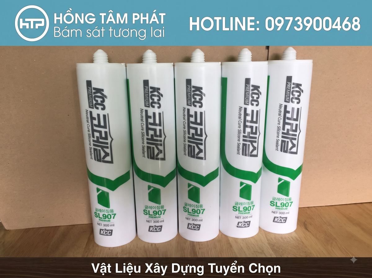 Đại lý HTP cung cấp sỉ lẻ Keo Silicone KCC đạt chuẩn chất lượng quốc tế cao.