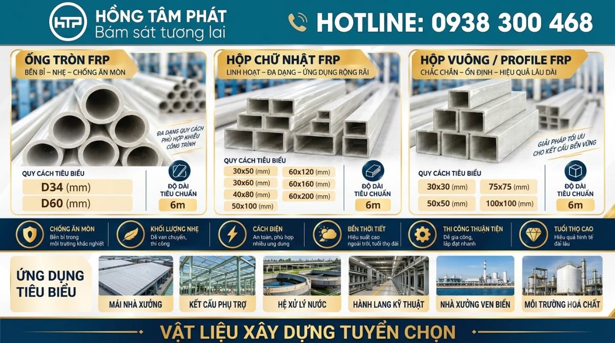 Ưu điểm của khung kèo nhựa composite là độ bền cơ lý cao và tính đàn hồi tốt.