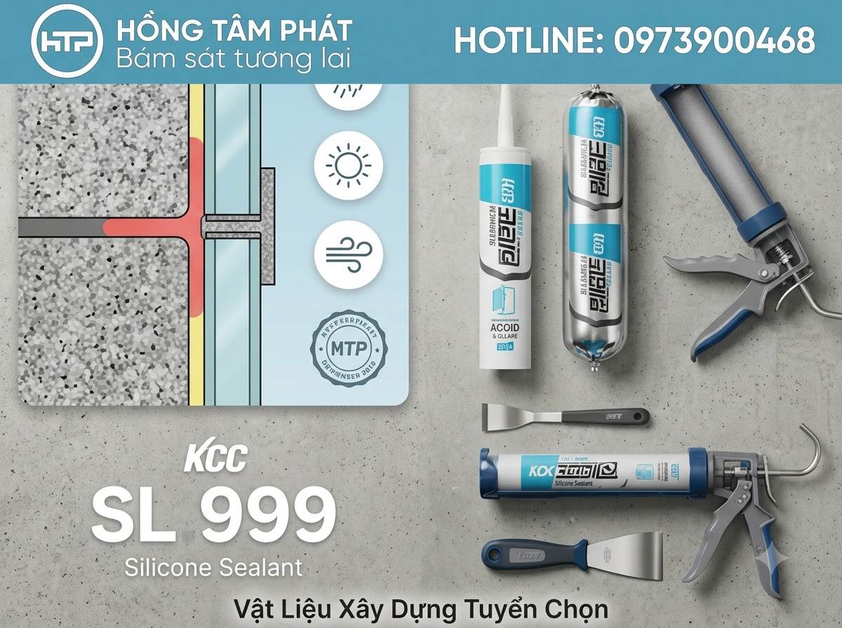Hotline 0938300468 tư vấn kỹ thuật dán mã Silicone KCC SL999 cho tòa nhà cao.