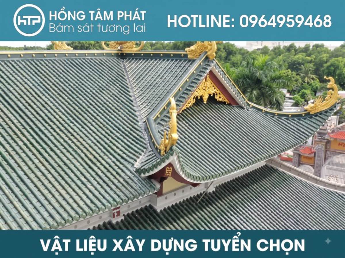 Lựa chọn ngói âm dương để tái hiện không gian kiến trúc hoài niệm và uy nghi.