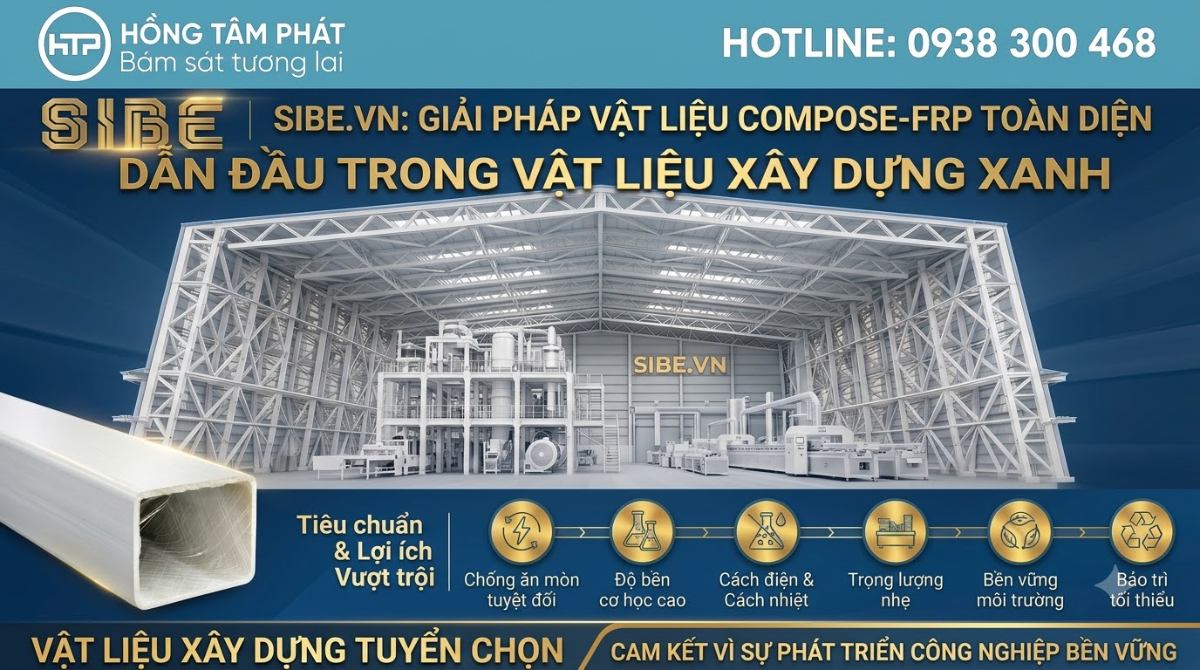 Lựa chọn khung kèo nhựa composite để giảm tải trọng tối đa cho móng công trình.