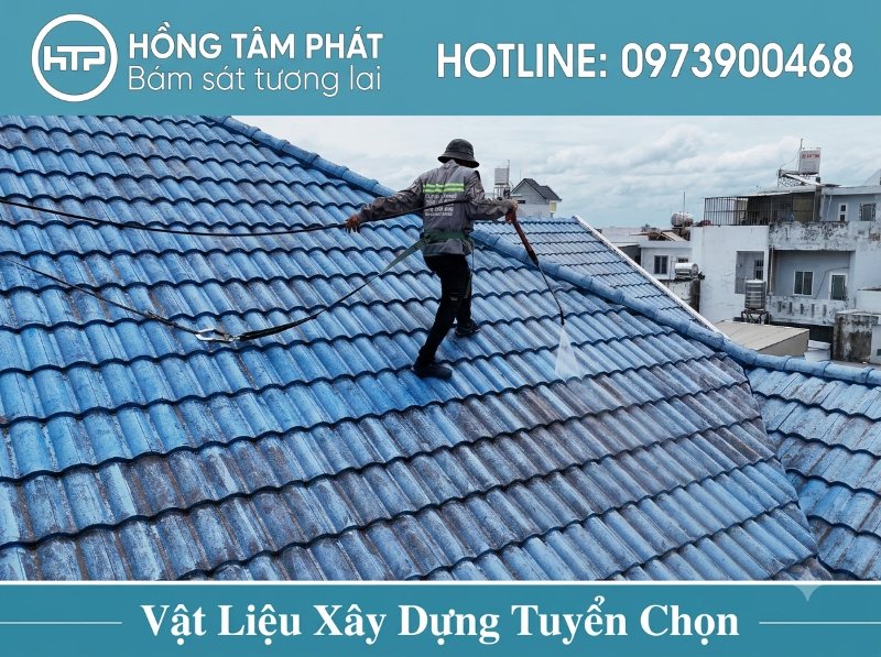 Lấy lại màu sắc tươi mới cho mái nhà gặp lỗi Sơn Mái Ngói Cũ Bị Bạc Màu.