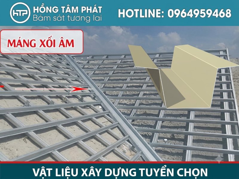 Lắp đặt máng xối mái ngói chuyên nghiệp giúp thoát nước mưa nhanh chóng, hiệu quả.