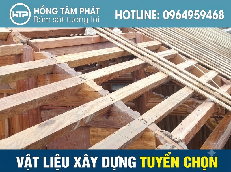Cam kết độ bền chắc và thẩm mỹ độc đáo khi thi công mái ngói khung kèo gỗ chuẩn.