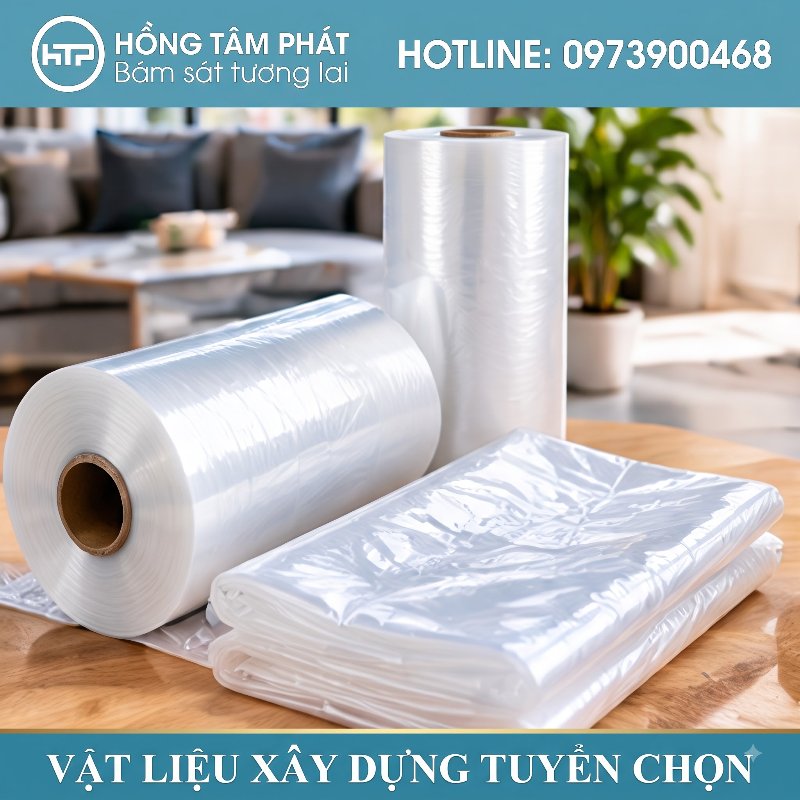 Dễ dàng thao tác trải rộng Màng nilon che bụi phủ kín mọi góc bàn ghế.