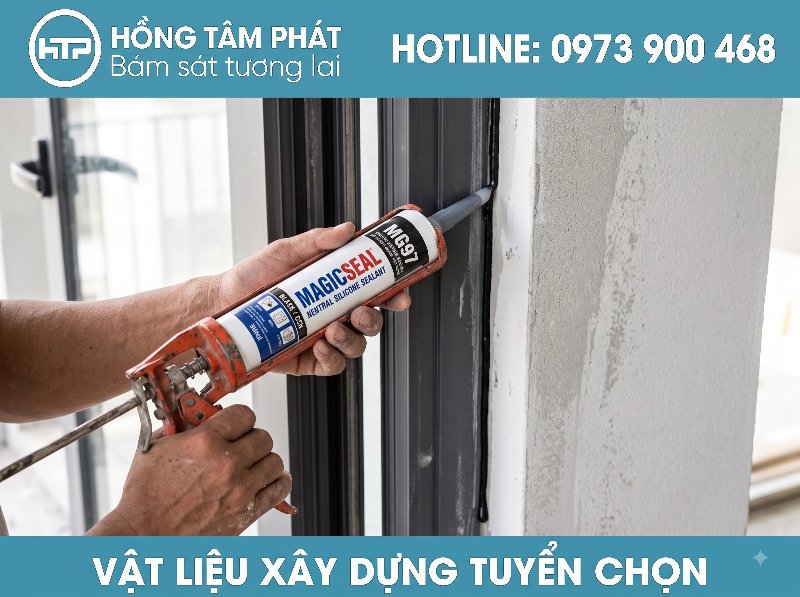 Giải pháp gắn kết tối ưu với dòng silicone màu black chuyên dụng cho cửa kính.