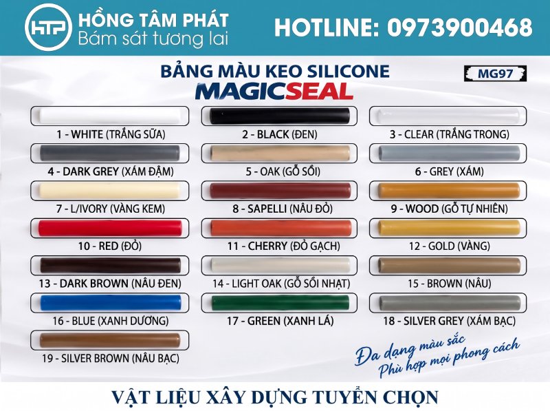 Đồng bộ màu sắc tự nhiên hoàn hảo với đồ gỗ nhờ dòng silicone màu wood cao cấp.