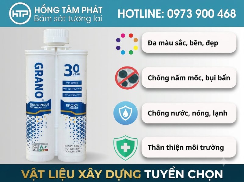 Sử dụng KEO 2 THÀNH PHẦN GRANO giúp chống thấm cực kỳ hiệu quả và bền.
