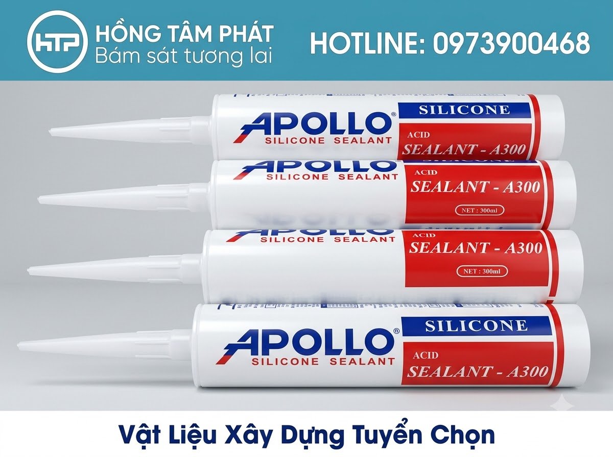 Keo dán kính axit Silicone Apollo A300 có độ bám dính cực kỳ mạnh mẽ.