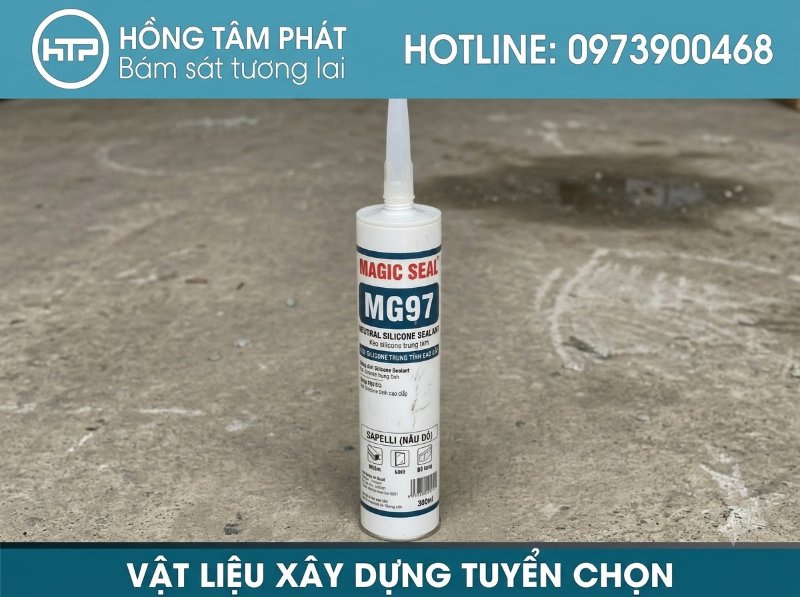 Đường keo silicone màu nâu đỏ mịn màng, nâng cao tính thẩm mỹ sản phẩm nội thất.