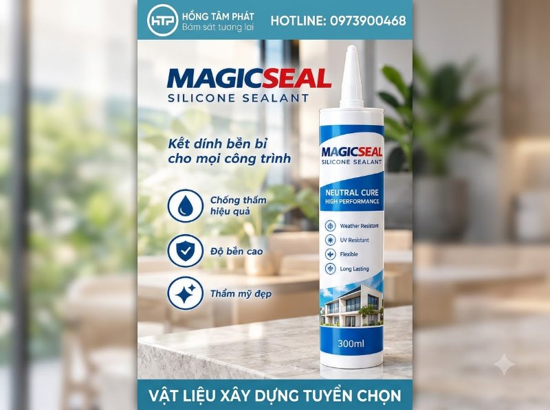 Keo silicone màu gold chống phai màu hiệu quả dưới tác động của ánh sáng mạnh.