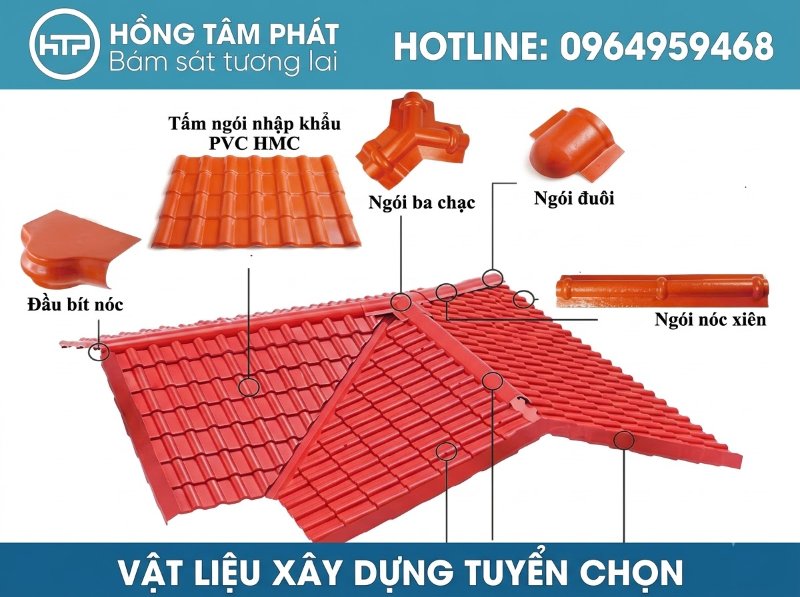 Hỗ trợ giao nhanh các loại phụ kiện cho mái ngói đến tận chân công trình.