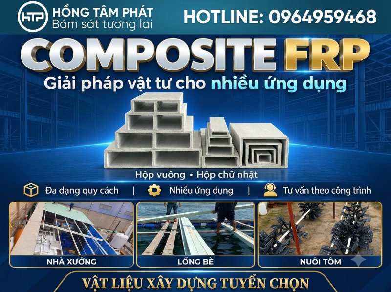 Giải pháp mái ngói khung kèo composite siêu nhẹ, không bị hoen gỉ theo thời gian.