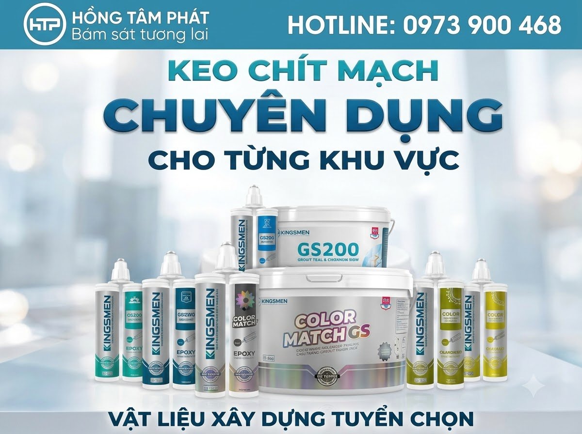Trải nghiệm sự tinh tế từ keo chà ron Kingsmen GMatch cho các đường ron siêu nhỏ.