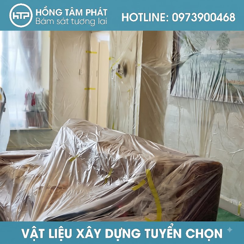 Liên hệ 0938300468 nhận báo giá Màng nilon che chắn bụi giao tận công trình.