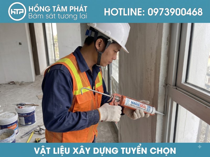 Màu sắc trang nhã của silicone màu light grey phù hợp với các tấm kính cường lực.