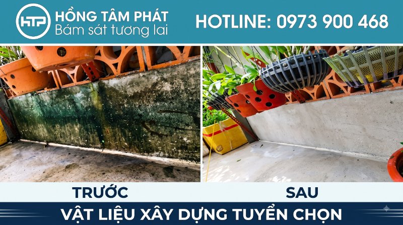 Áp dụng quy trình 7 Bước Tẩy Rong Rêu Bằng Hóa Chất chuyên nghiệp để loại bỏ hoàn toàn nấm mốc.