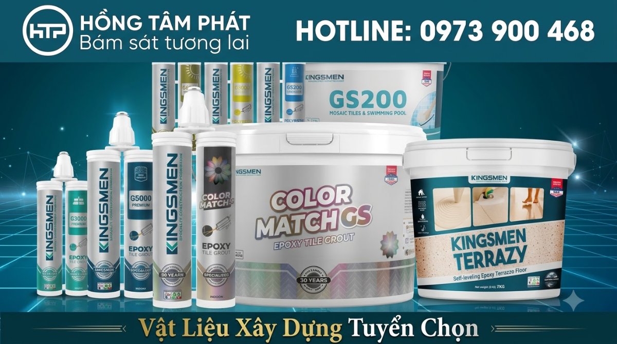 Phối màu chuẩn xác nhờ keo chà ron Kingsmen GMatch đa dạng bảng màu sắc thời thượng.