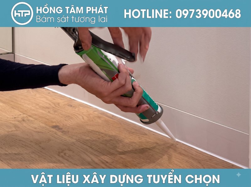 Keo silicone màu white kết dính chắc chắn, chống rêu mốc phát triển tối đa cho nhà.