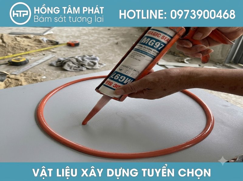 Keo silicone m&agrave;u đỏ gạch chuy&ecirc;n d&ugrave;ng để tr&aacute;m tr&eacute;t m&aacute;i ng&oacute;i v&agrave; tường gạch đỏ.