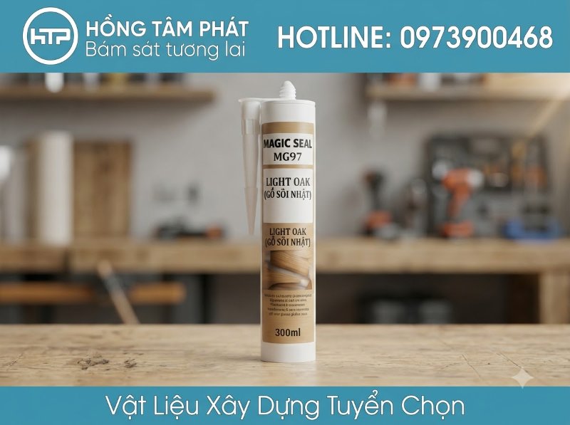 Keo silicone màu light oak chống ẩm mốc tốt, bảo vệ đồ gỗ khỏi hư hỏng tối đa.