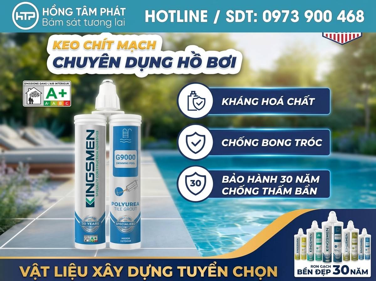 Lựa chọn hàng đầu keo chà ron Kingsmen G9000 cho các dự án kiến trúc hiện đại.