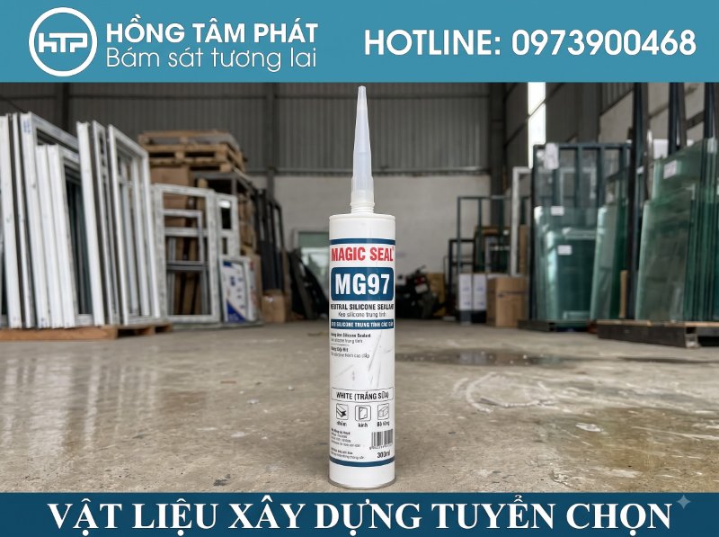 Mối nối bền đẹp và đàn hồi tốt nhờ sử dụng silicone màu trắng sữa cao cấp.