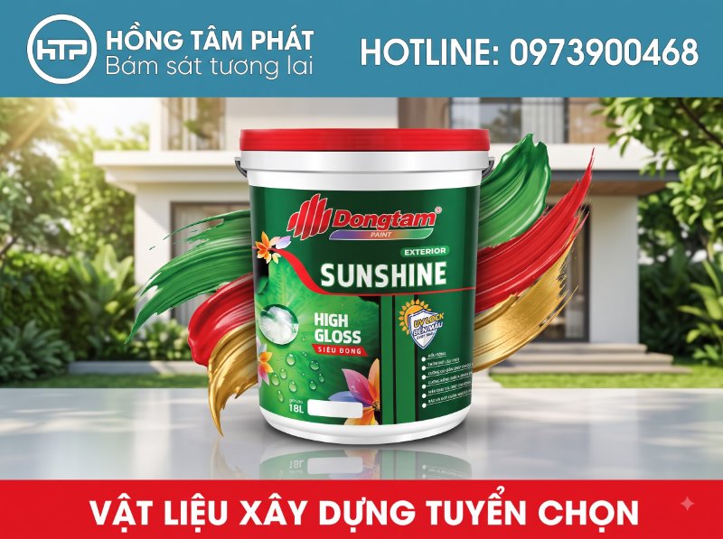 Ưu điểm nổi bật của sơn ngói Đồng Tâm là độ bám dính cao và khả năng chống bám bụi.