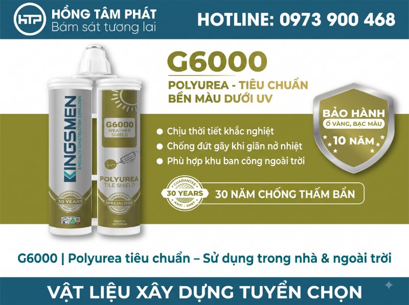 Giải pháp chống thấm sân vườn với Keo ron Kingsmen ngoài trời cao cấp.