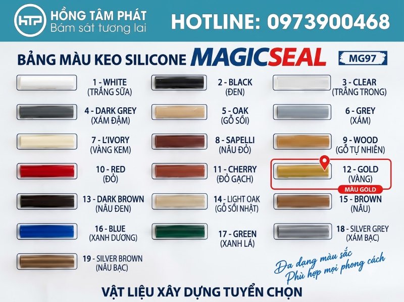 Tạo điểm nhấn đẳng cấp cho không gian sống nhờ dòng silicone màu gold cao cấp.