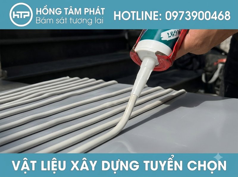 Keo silicone màu chịu lực và đàn hồi cực tốt trước mọi biến động của thời tiết.