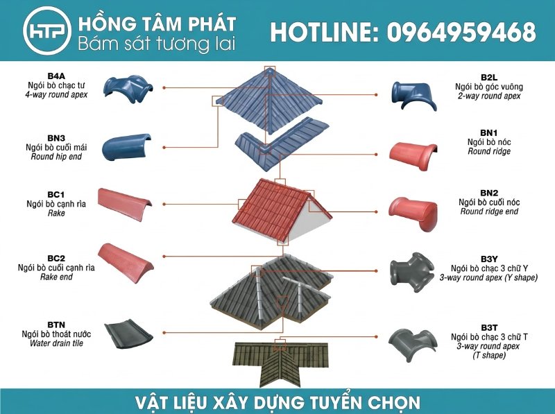 Lựa chọn phụ kiện cho mái ngói đồng bộ giúp tăng cường độ chống thấm tuyệt đối.