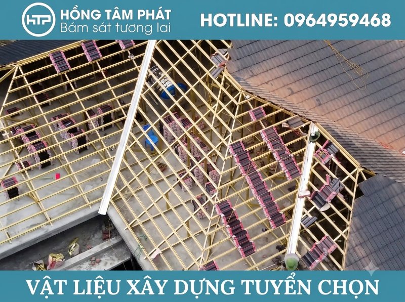 Cam kết vật tư mái ngói khung kèo thép nhẹ đúng chủng loại và đủ độ dày.