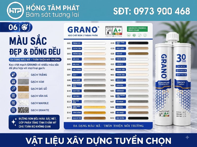 Khám phá ngay BẢNG MÀU KEO RON GRANO đa dạng và vô cùng phong phú.