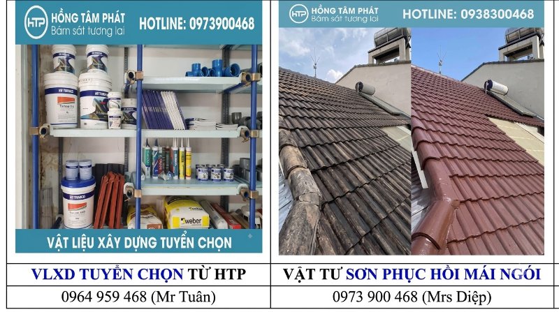 Phối màu hài hòa dựa trên bảng màu sơn ngói cao cấp chống phai dưới nắng mưa.
