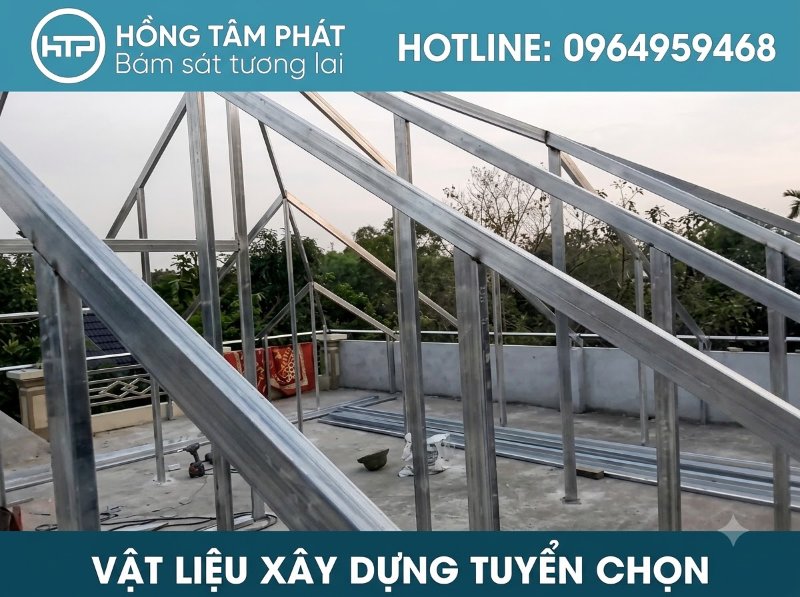 Kỹ thuật dựng mái ngói khung kèo sắt hộp chuẩn xác giúp mái nhà không bị võng xệ.