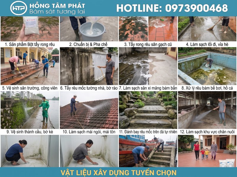 Mua ngay bột tẩy rong rêu và dung dịch tẩy rêu để trả lại vẻ sáng sạch cho ngôi nhà.
