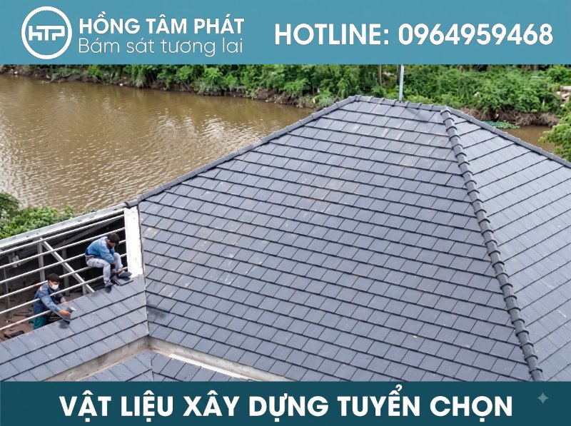 Tận hưởng không gian sống đẳng cấp nhờ dịch vụ thi công ngói phẳng đẹp uy tín.