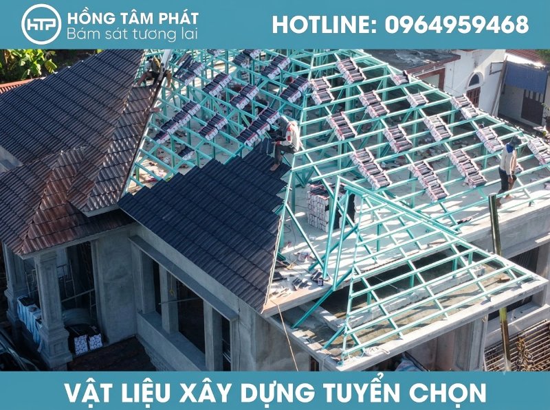 Nâng cao tuổi thọ mái lợp nhờ hệ thống mái ngói khung kèo thép nhẹ chống mối mọt.