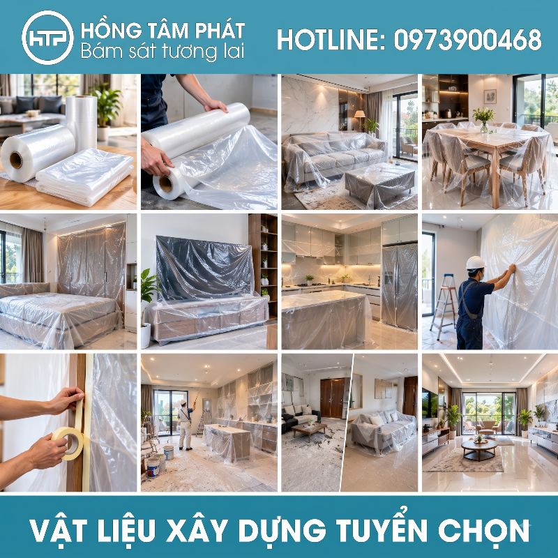 Tìm hiểu Màng nilon che bụi là gì để ứng dụng bảo vệ đồ đạc khi sơn.