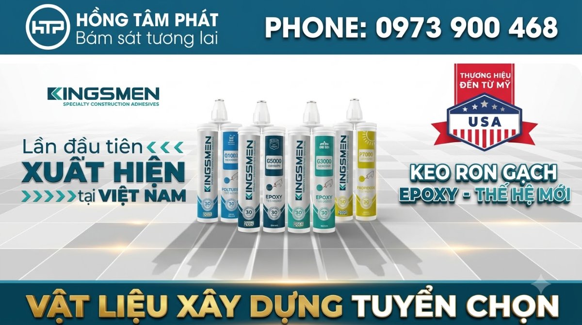 Giải pháp hoàn hảo nhờ keo chà ron Kingsmen G6000 chống rêu mốc và ố vàng cực tốt.