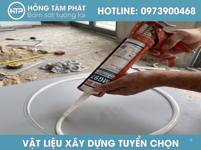 Keo silicone màu trắng sữa che khuyết điểm hoàn hảo cho các góc tường nhà.