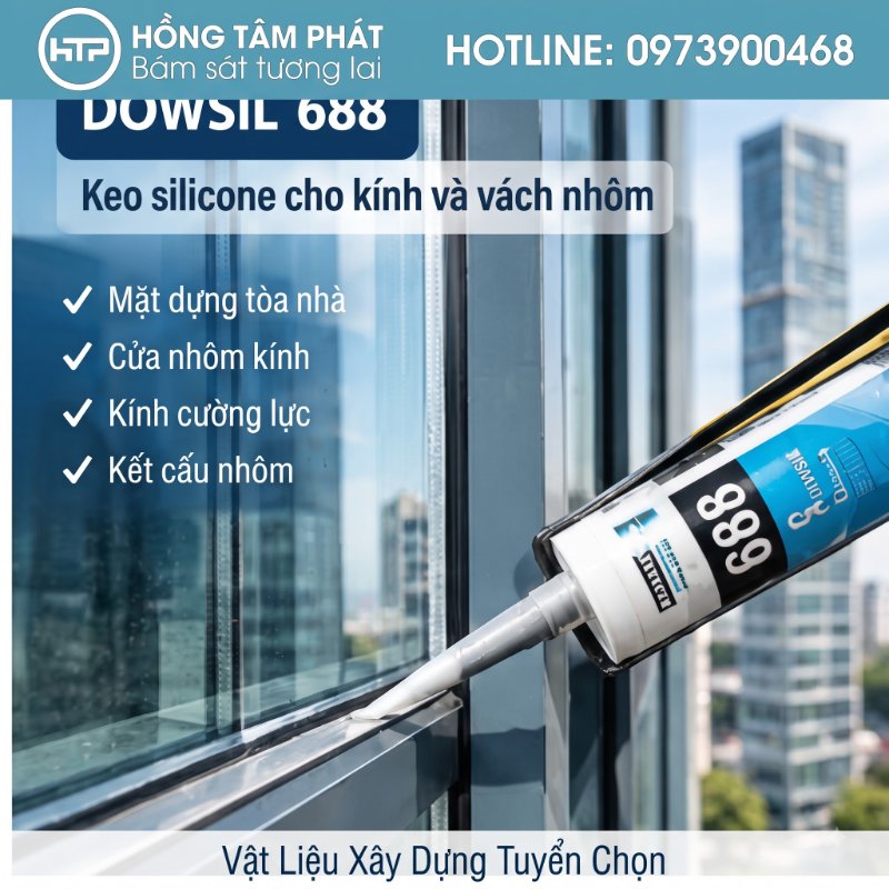 Tổng Kho Keo Silicone Dowsil chuyên sỉ cho cửa hàng nhôm kính kim khí.