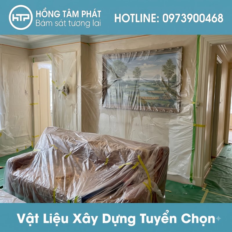 Cam kết Màng nilon che chắn bụi chính hãng HTP không bị rách bục khi kéo căng.