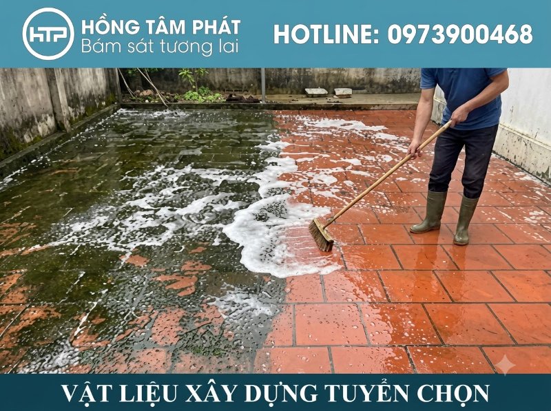 Đội ngũ thợ tay nghề cao làm dịch vụ xử lý rêu mốc sân, tường nhanh chóng, sạch sẽ