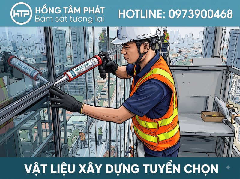 Sử dụng silicone màu trắng trong trám khe hở cửa kính vô cùng chắc chắn, bền bỉ.