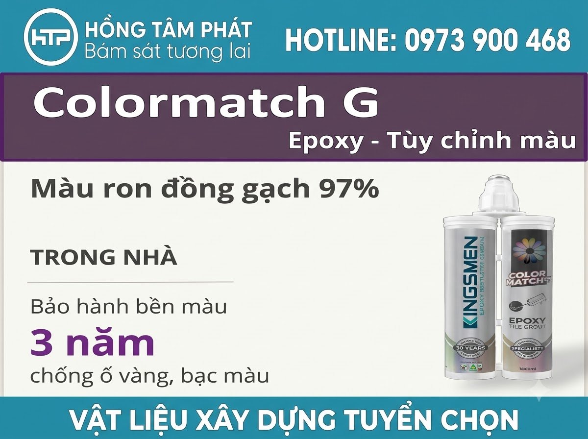 Sản phẩm keo chà ron Kingsmen GMatch giữ màu sắc bền đẹp không phai theo năm tháng.