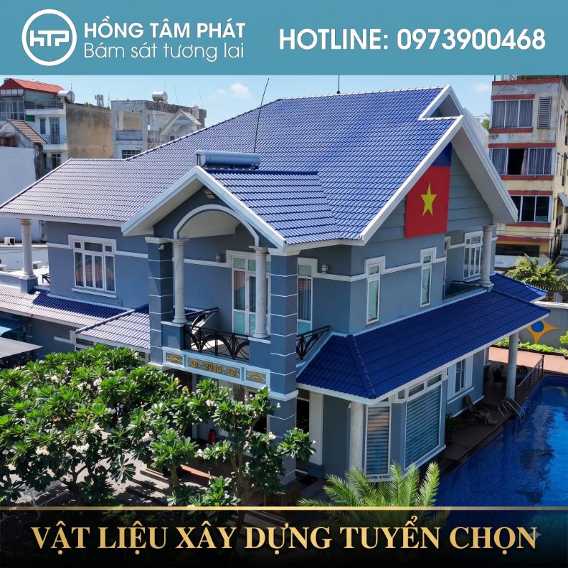 Sử dụng sơn ngói Đồng Tâm chính hãng giúp mái nhà bền đẹp và chống thấm vượt trội.