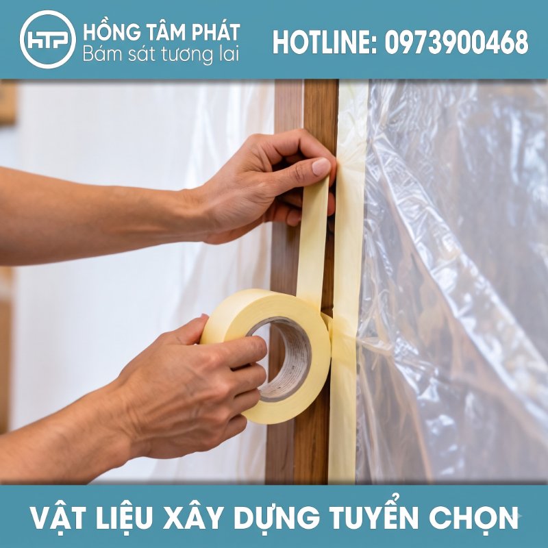 Hồng Tâm Phát chuyên bán sỉ Màng nilon che bụi bảo vệ đồ đạc khi sơn.