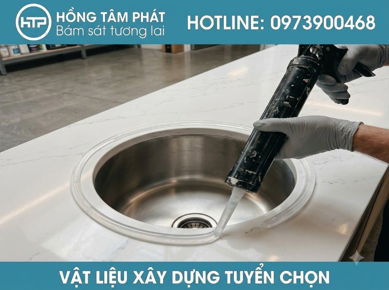 Keo silicone màu clear trong suốt chuyên dụng dán kính và hồ cá siêu chắc chắn.